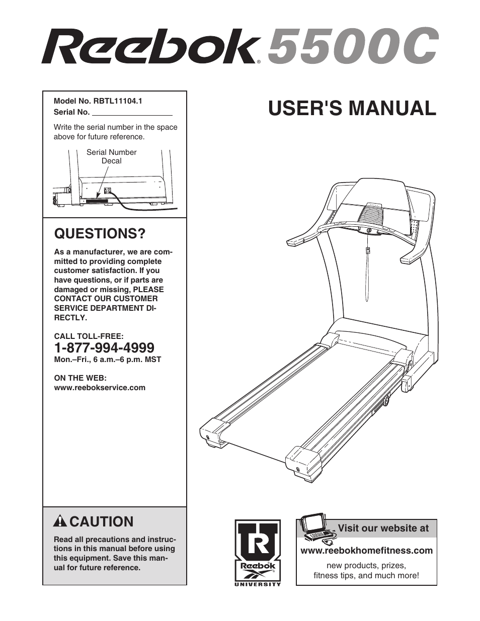 Reebok Fitness 5500C RBTL11104.1 User Manual | 34 pages