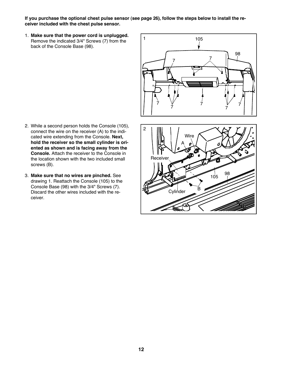 Reebok Fitness VISTA 9700 RCTL09707.0 User Manual | Page 12 / 40