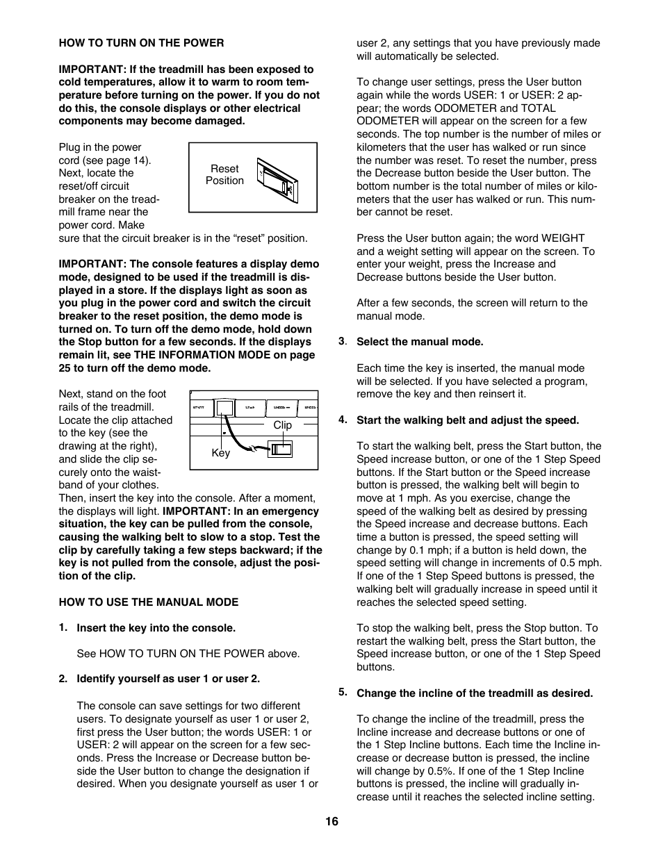 Reebok Fitness VISTA 9700 RCTL09707.0 User Manual | Page 16 / 40