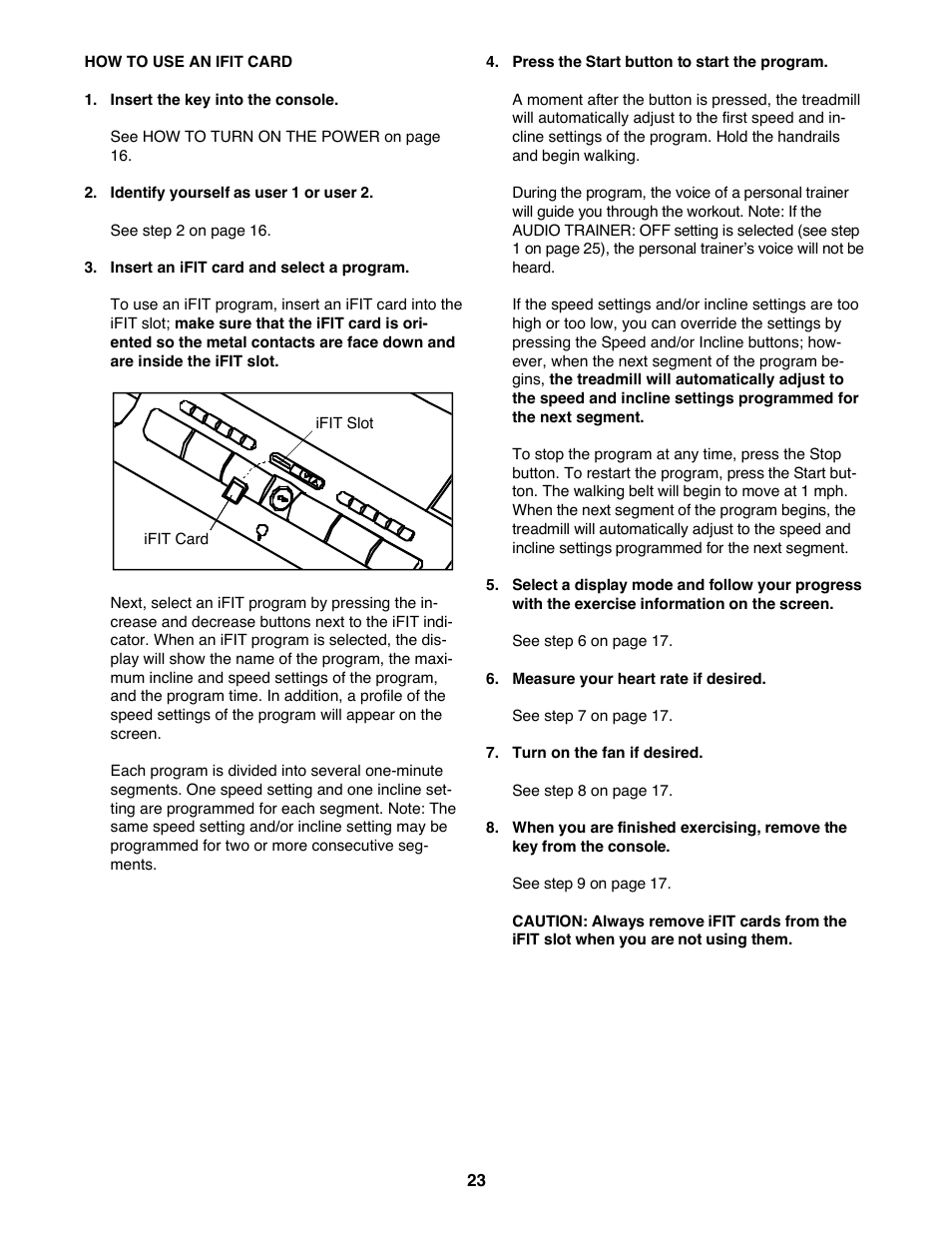 Reebok Fitness VISTA 9700 RCTL09707.0 User Manual | Page 23 / 40