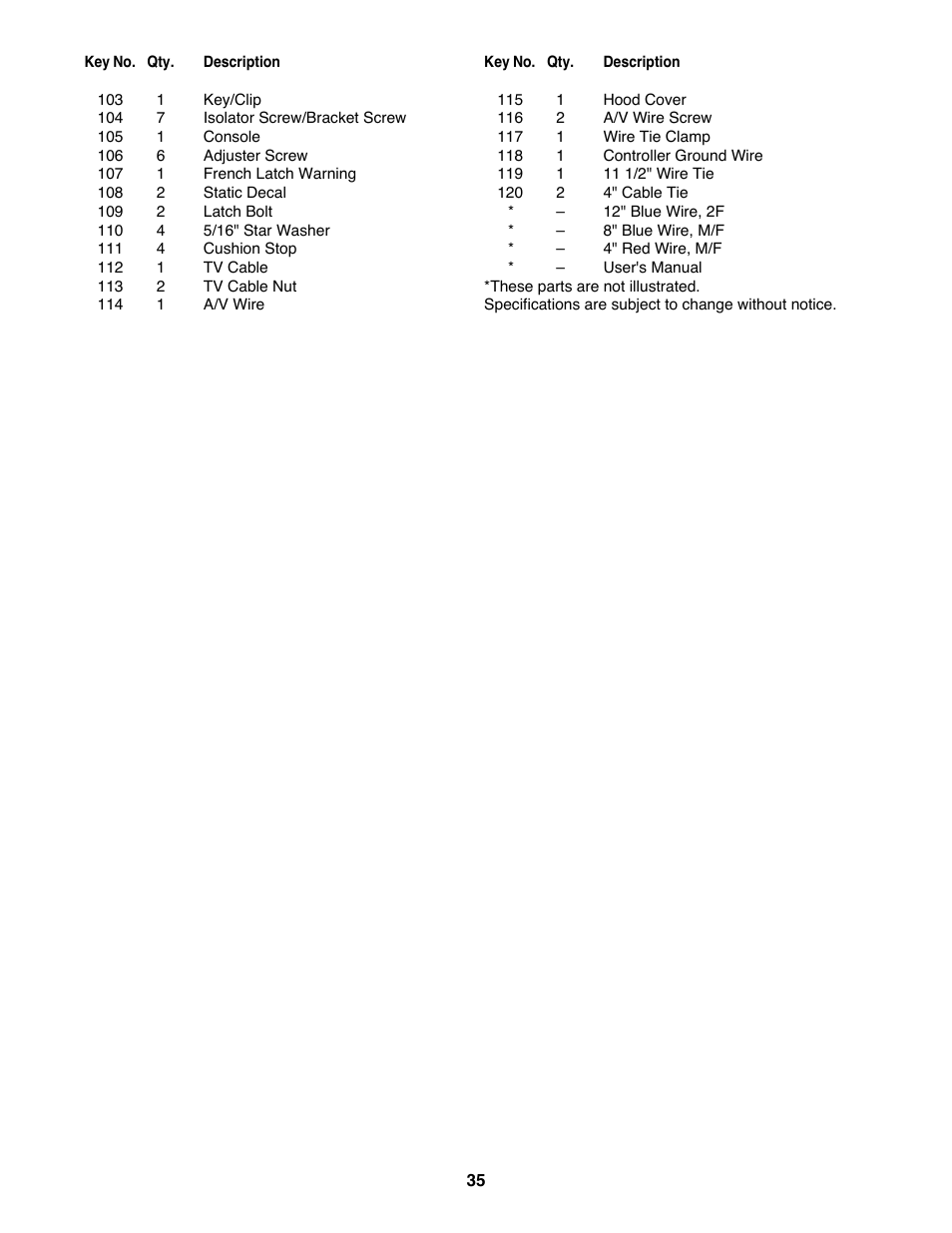 Reebok Fitness VISTA 9700 RCTL09707.0 User Manual | Page 35 / 40