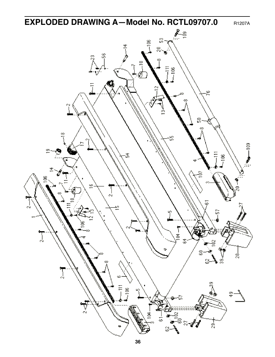 Reebok Fitness VISTA 9700 RCTL09707.0 User Manual | Page 36 / 40