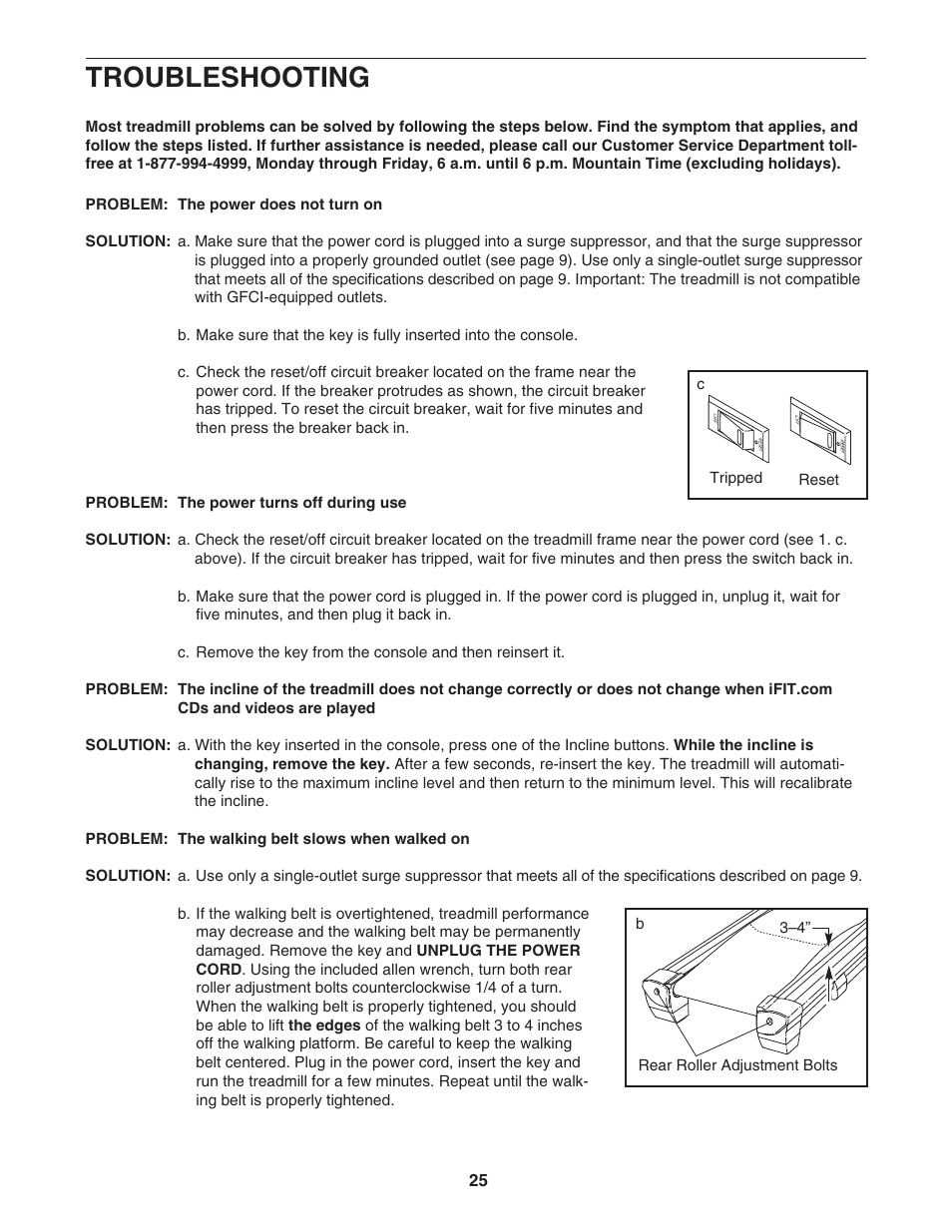 Troubleshooting | Reebok Fitness RBTL18921 User Manual | Page 25 / 34