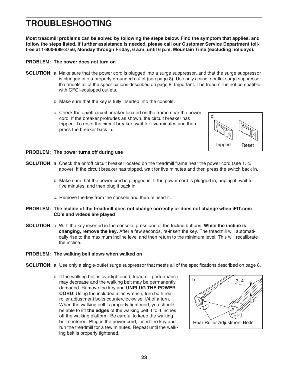 Troubleshooting | Reebok Fitness RBTL12921 User Manual | Page 23 / 34