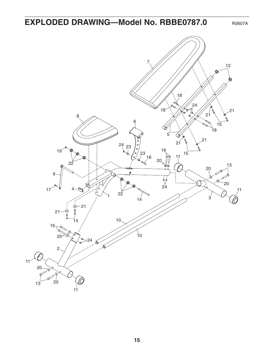 Reebok Fitness weight bench RBBE0787.0 User Manual | Page 15 / 16