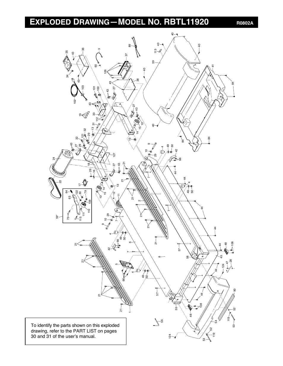 Xploded, Rawing, Odel | Reebok Fitness RBTL11920 User Manual | Page 33 / 34