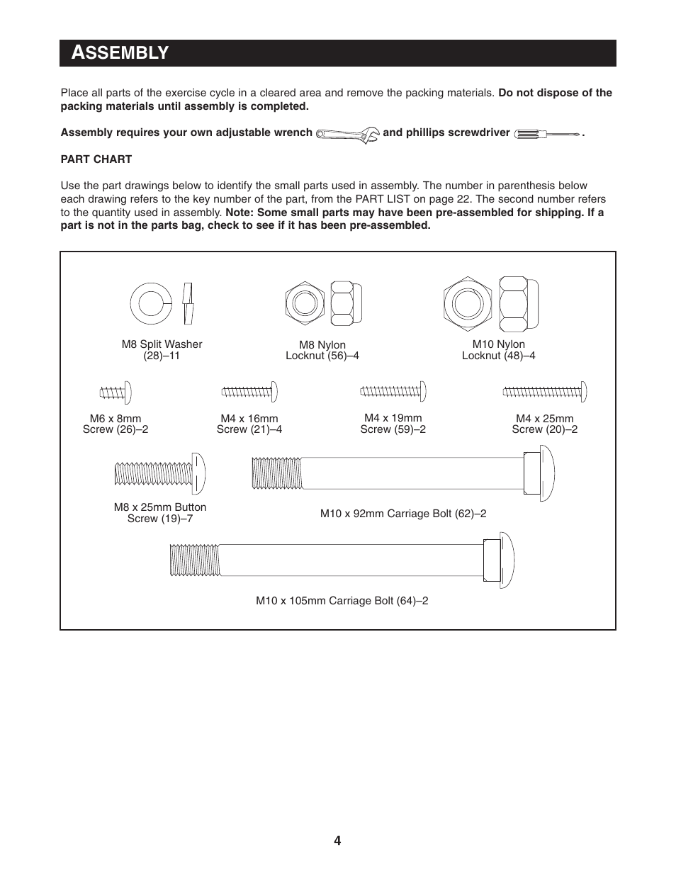 Ssembly | Reebok Fitness EXERCISE CYCLE RBEX49840 User Manual | Page 4 / 24