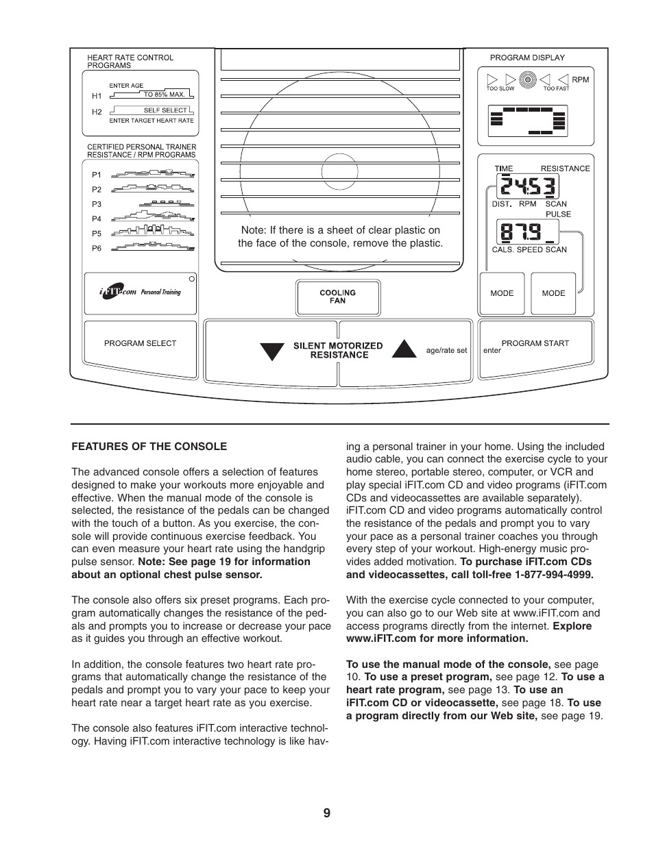 Reebok Fitness EXERCISE CYCLE RBEX49840 User Manual | Page 9 / 24