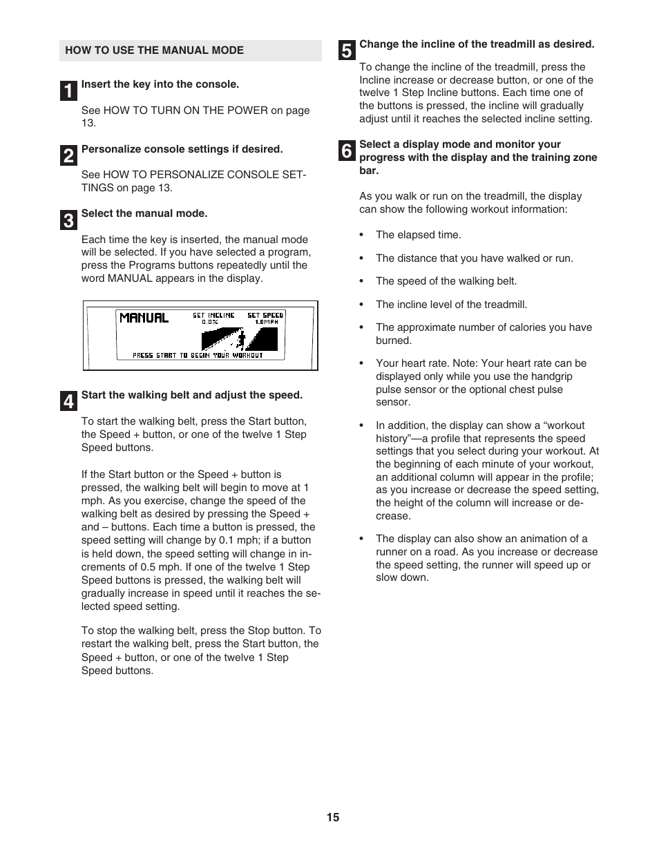 Reebok Fitness 8600 ES treadmill RBTL09506.0 User Manual | Page 15 / 36