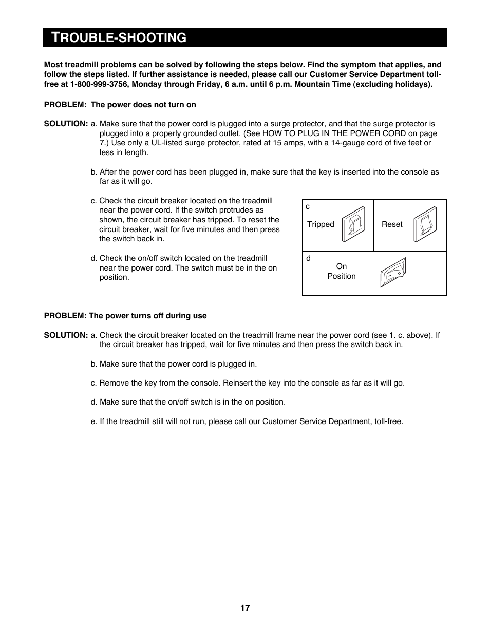 Rouble-shooting | Reebok Fitness RBTL13981 User Manual | Page 17 / 26