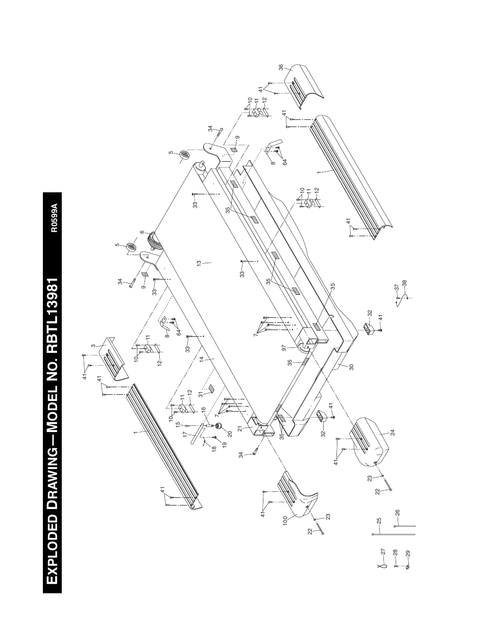 Xploded, Ra wing, Odel | Reebok Fitness RBTL13981 User Manual | Page 24 / 26