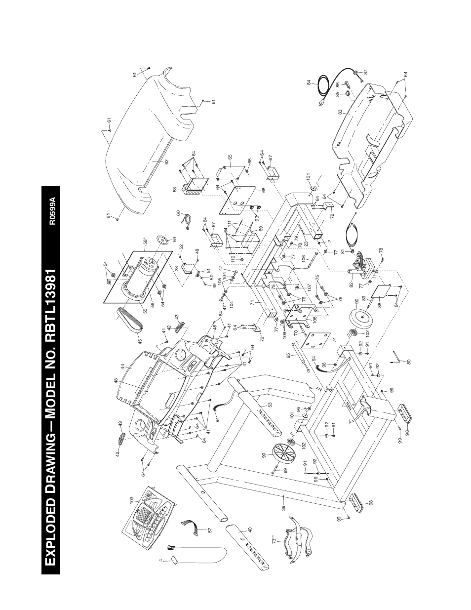 Xploded, Ra wing, Odel | R0599a | Reebok Fitness RBTL13981 User Manual | Page 25 / 26