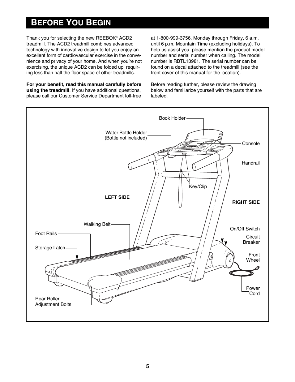 Efore, Egin | Reebok Fitness RBTL13981 User Manual | Page 5 / 26