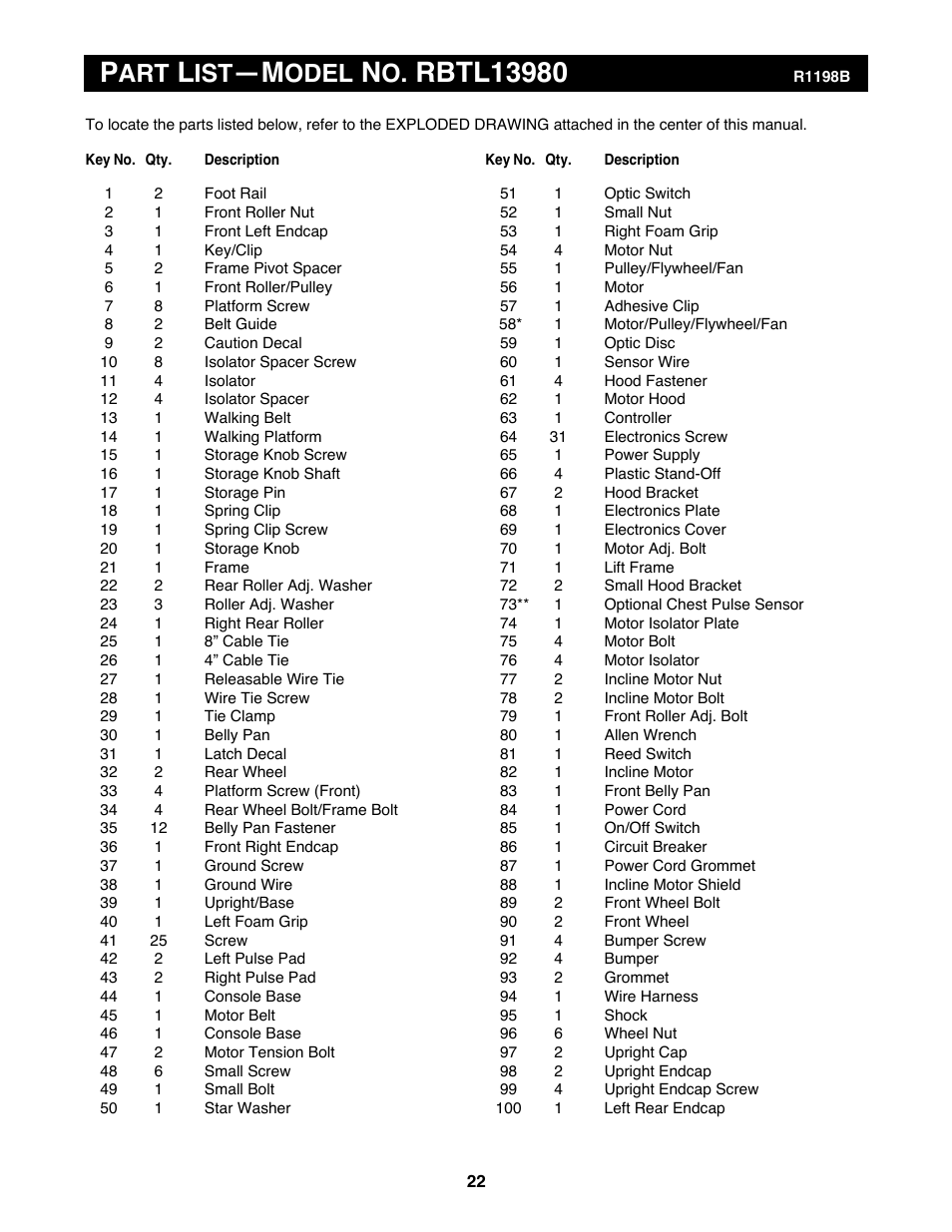 Odel | Reebok Fitness RBTL13980 User Manual | Page 22 / 26