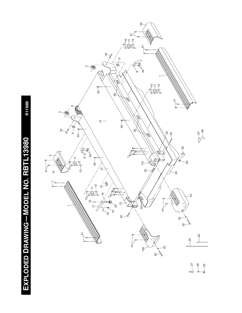 Xploded, Ra wing, Odel | Reebok Fitness RBTL13980 User Manual | Page 24 / 26