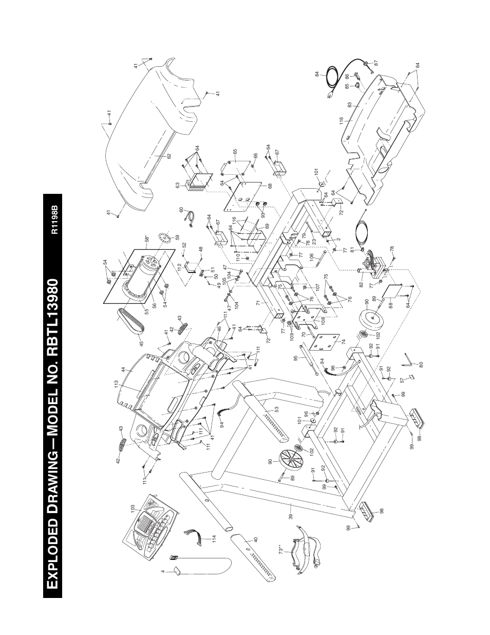 Xploded, Ra wing, Odel | R1198b | Reebok Fitness RBTL13980 User Manual | Page 25 / 26