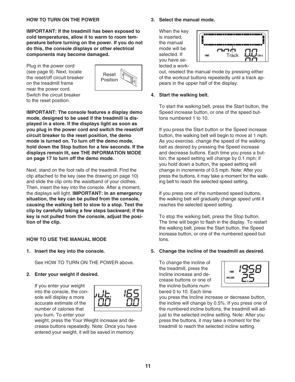 Reebok Fitness 8000 C treadmill RBTL06008.0 User Manual | Page 11 / 28