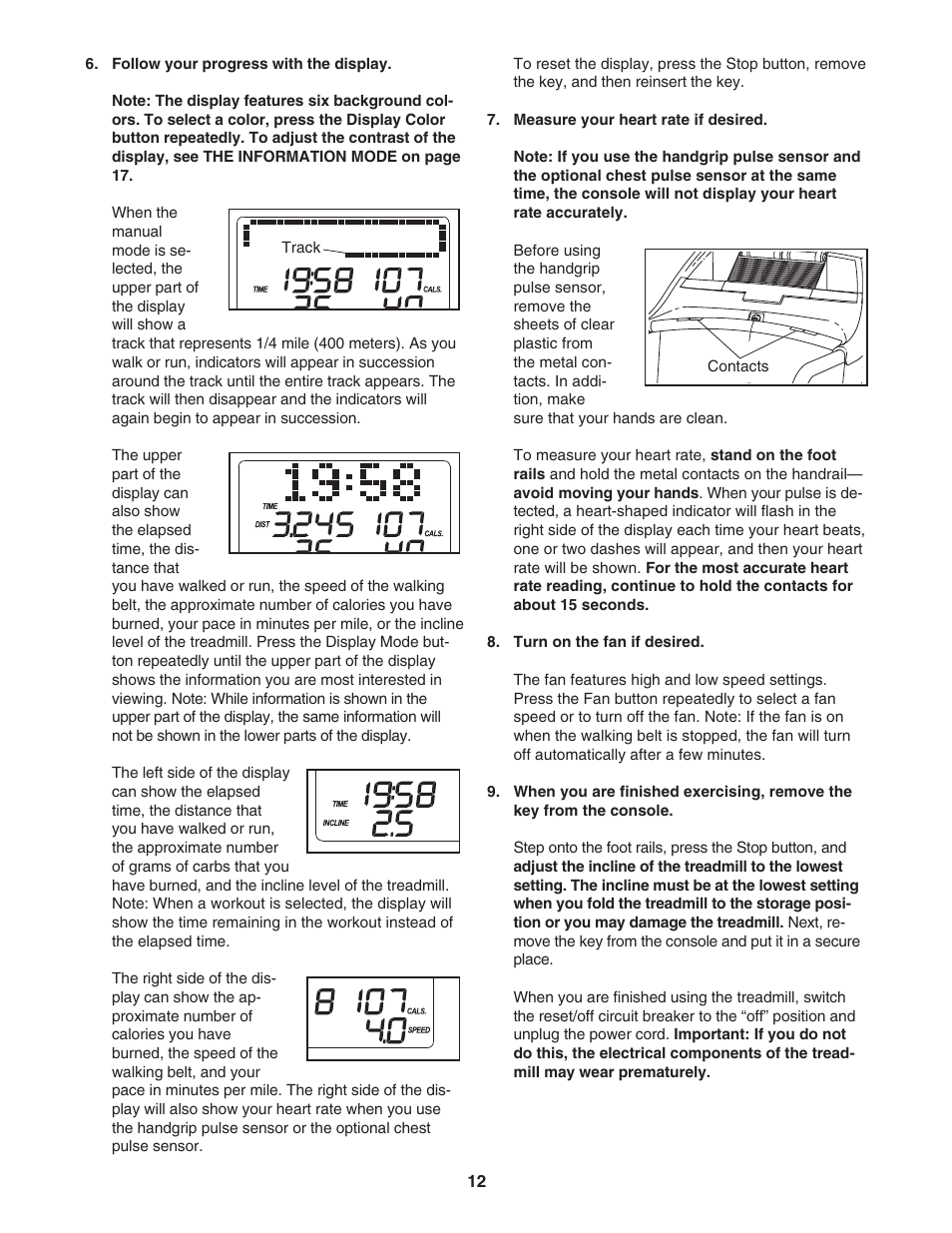 Reebok Fitness 8000 C treadmill RBTL06008.0 User Manual | Page 12 / 28