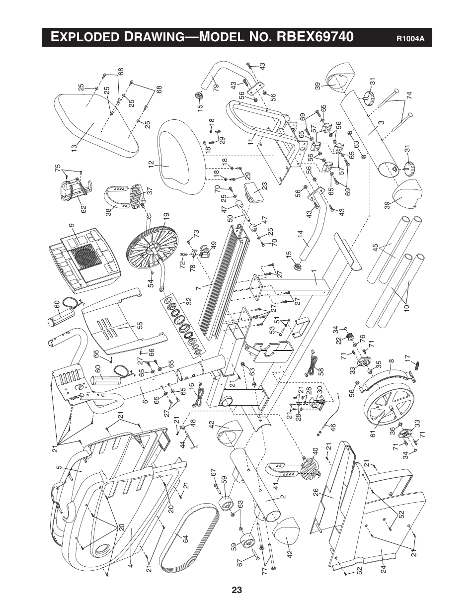 Xploded, Rawing, Odel | Reebok Fitness RBEX69740 User Manual | Page 23 / 24