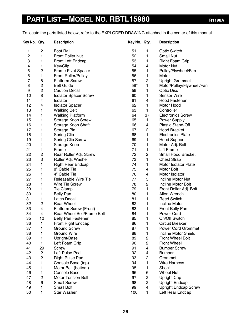 Odel | Reebok Fitness ACD3 RBTL15980 User Manual | Page 26 / 30