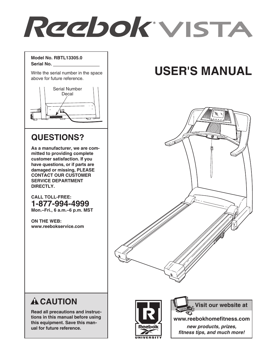 Reebok Fitness RBTL13305.0 User Manual | 30 pages