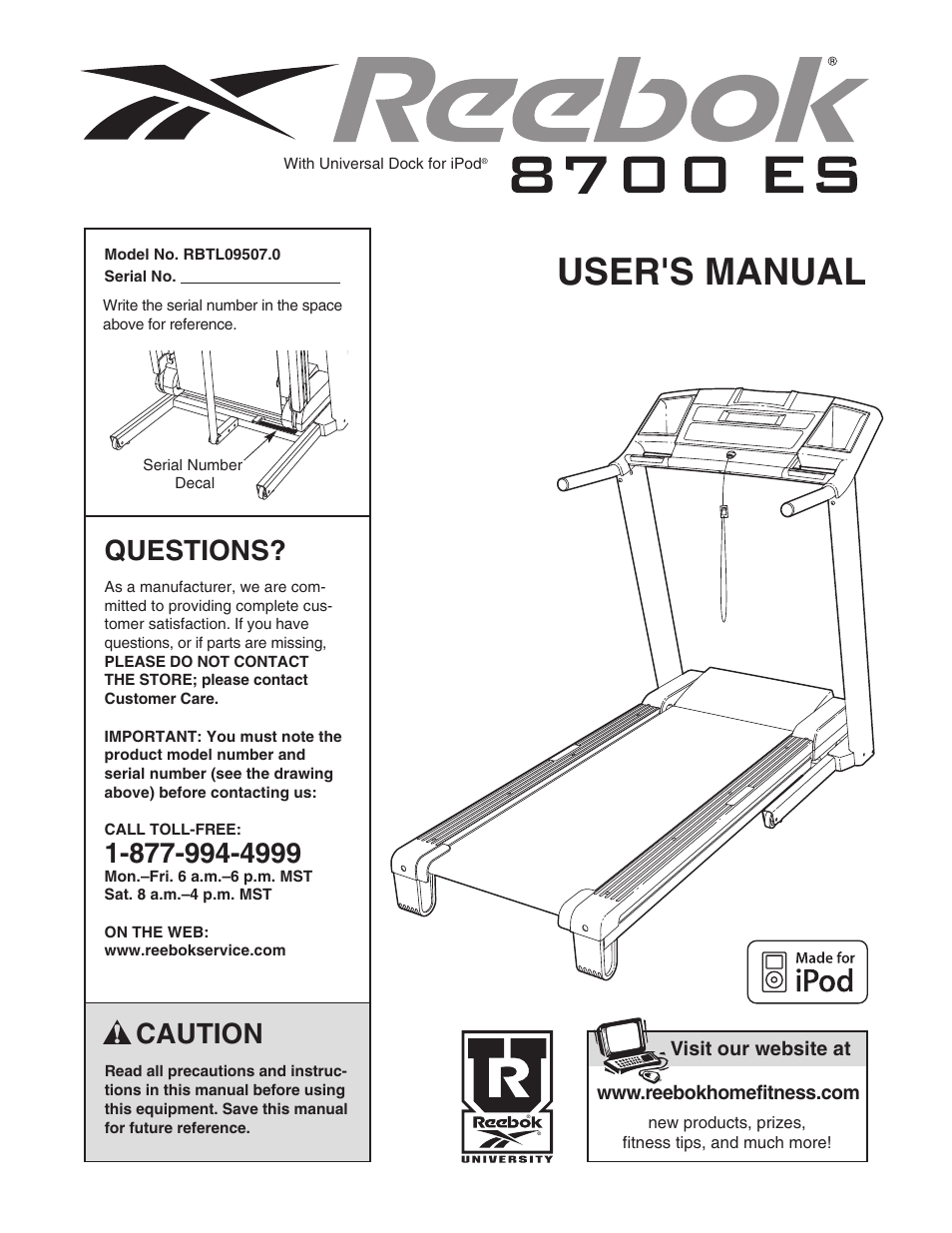 Reebok Fitness RBTL09507.0 User Manual | 36 pages