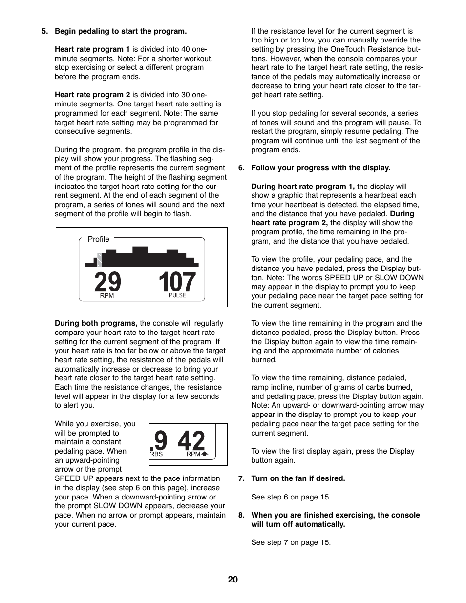 Reebok Fitness 1000 ZX RBEL9906.3 User Manual | Page 20 / 28