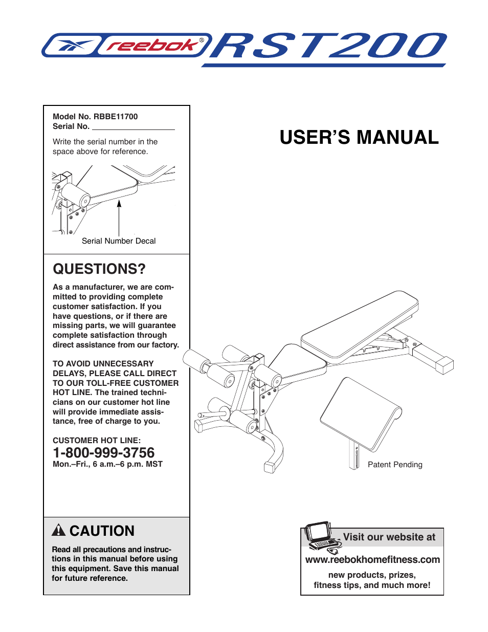 Reebok Fitness RBBE11700 User Manual | 16 pages