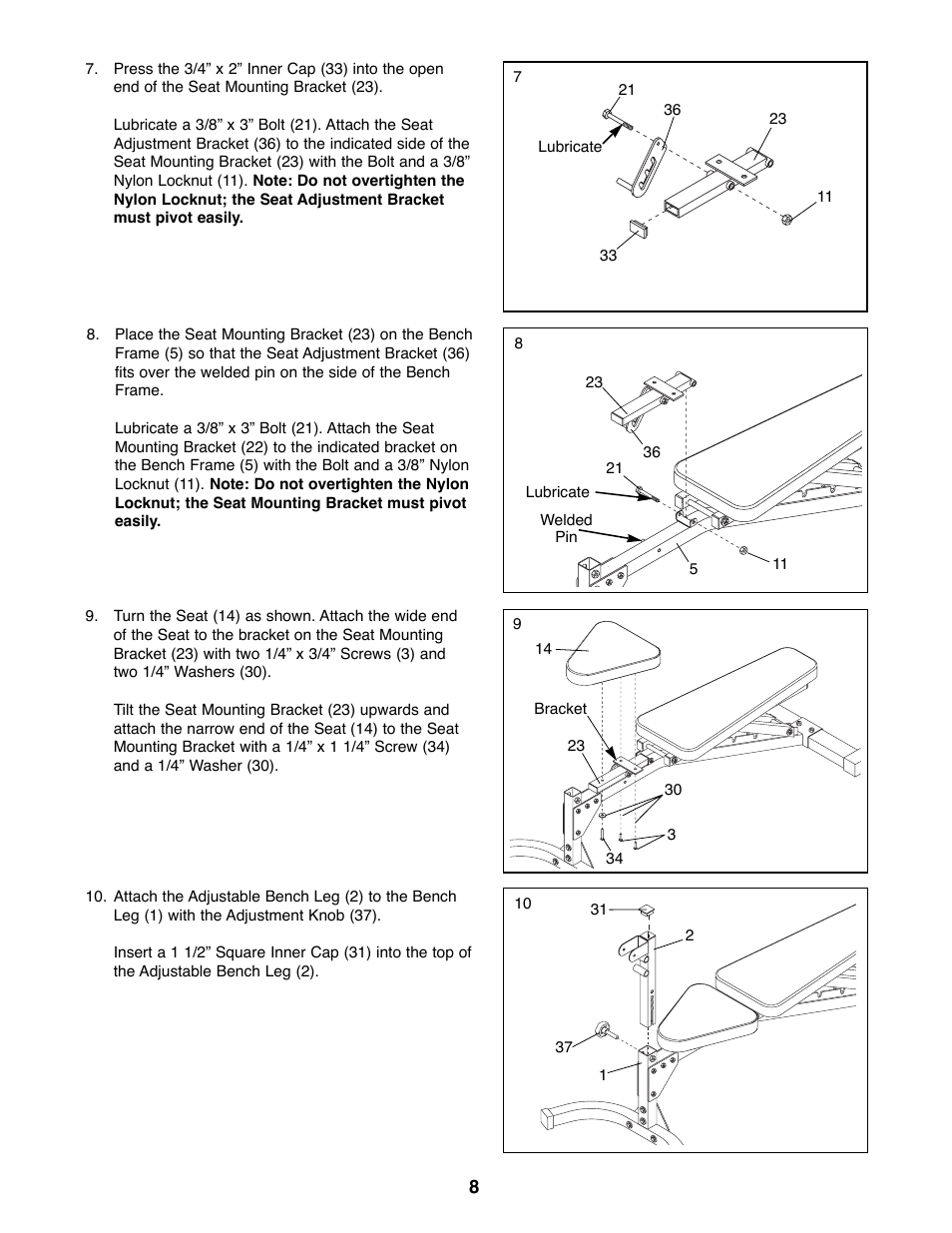 Reebok Fitness RBBE11700 User Manual | Page 8 / 16