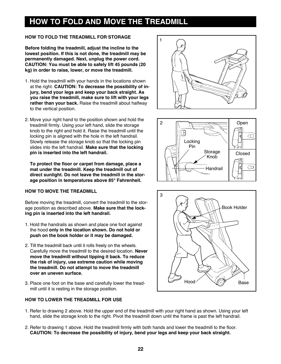 Ow to, Old and, Ove the | Readmill | Reebok Fitness ACD 4 RBTL19981 User Manual | Page 22 / 34