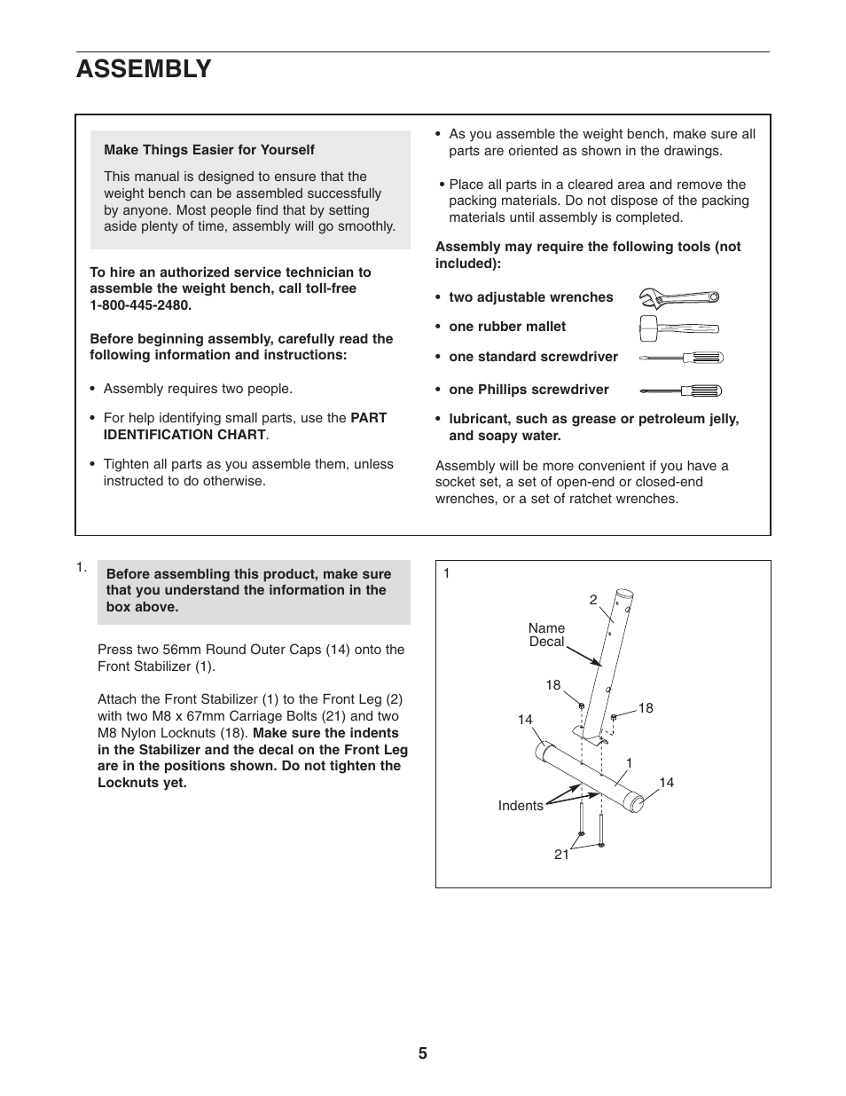 Assembly | Reebok Fitness RBBE0405.0 User Manual | Page 5 / 15