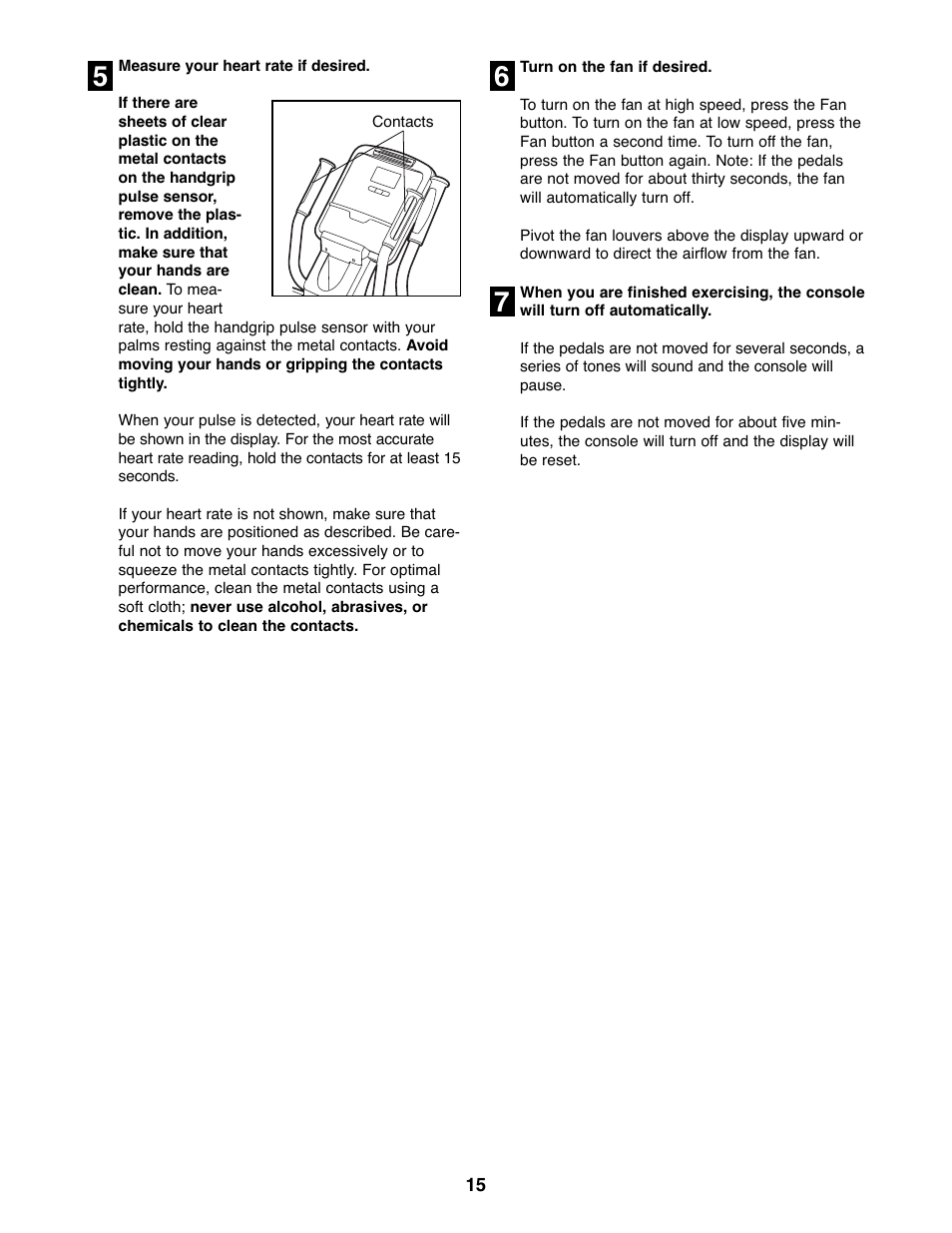 Reebok Fitness 1000 ZX RBEL9906.0 User Manual | Page 15 / 28