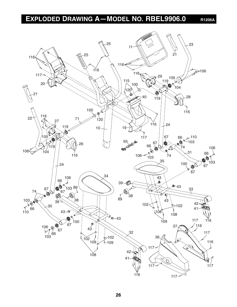 Xploded, Rawing, Odel | Reebok Fitness 1000 ZX RBEL9906.0 User Manual | Page 26 / 28