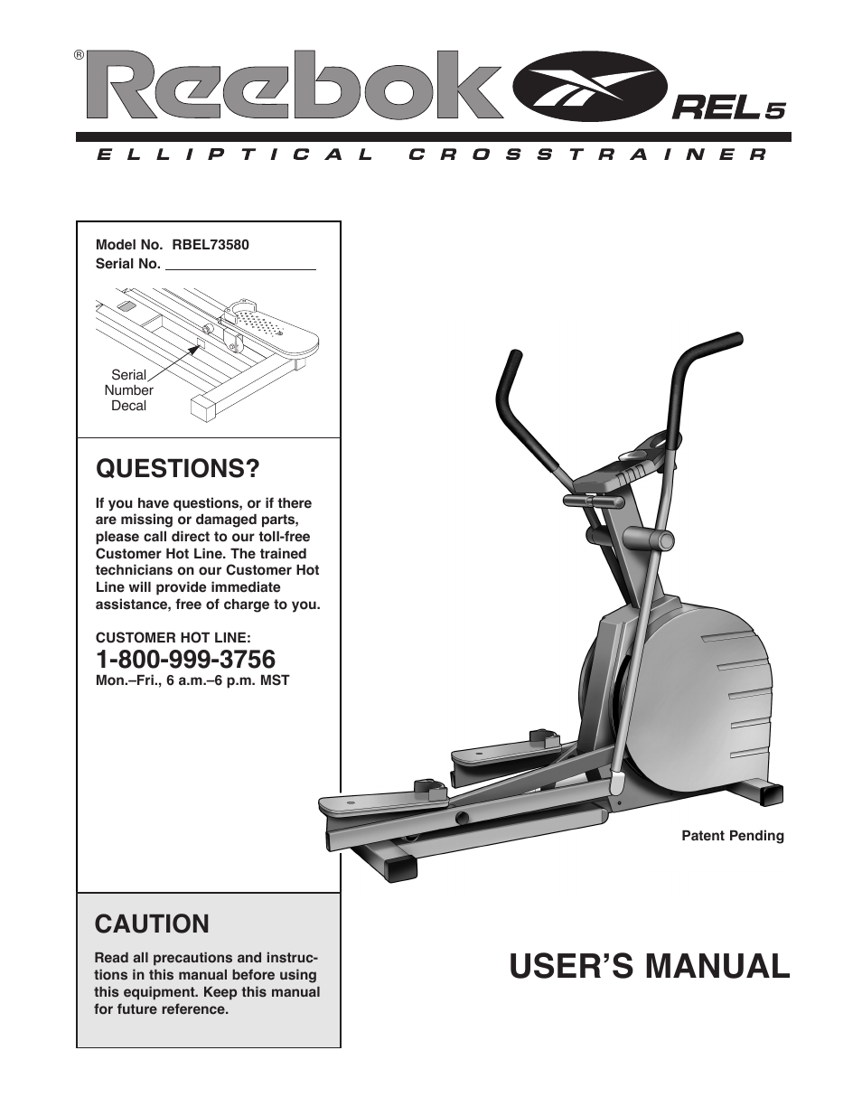 Reebok Fitness RBEL73580 User Manual | 16 pages