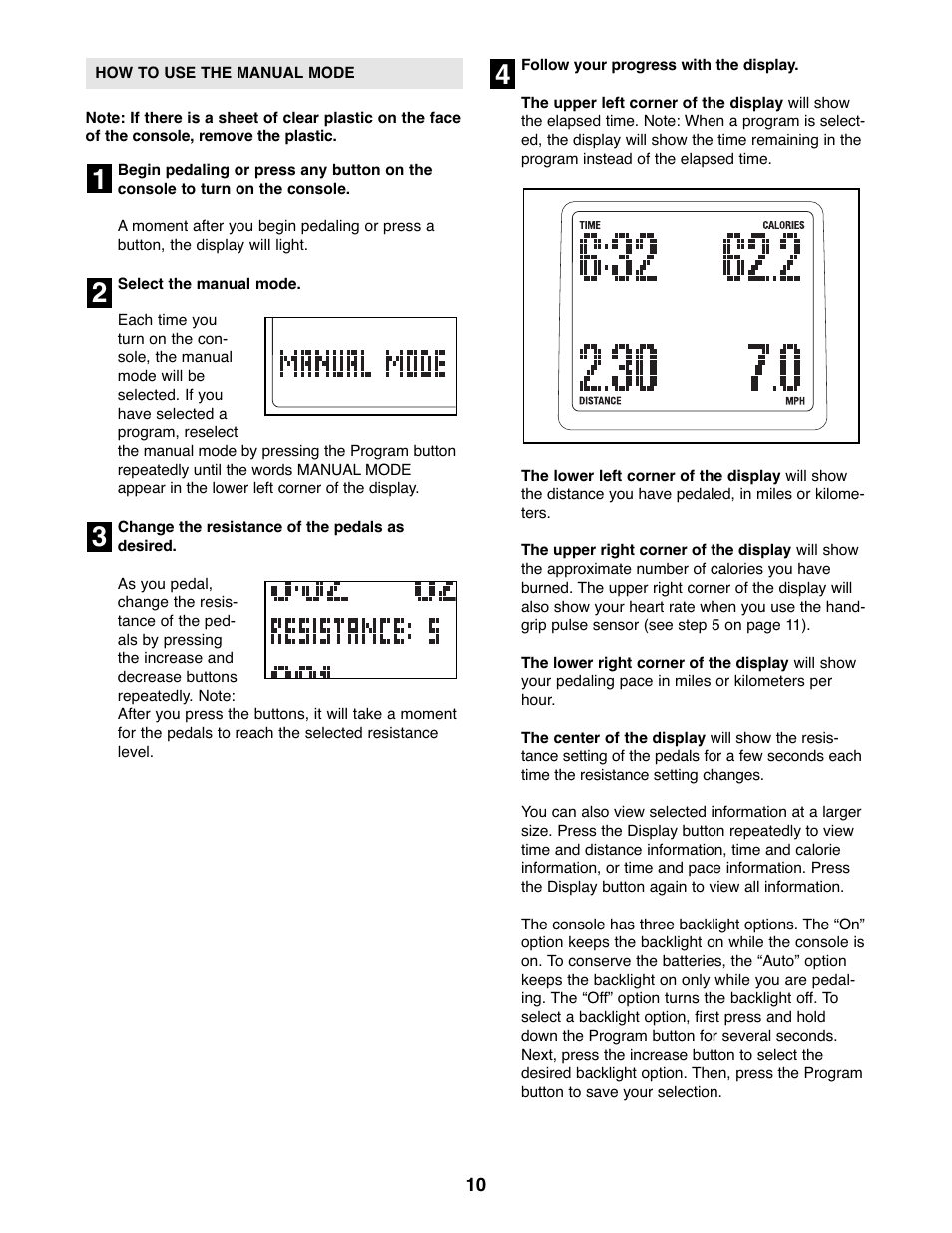 Reebok Fitness EXERCISE CYCLE RBEX3976.0 User Manual | Page 10 / 24