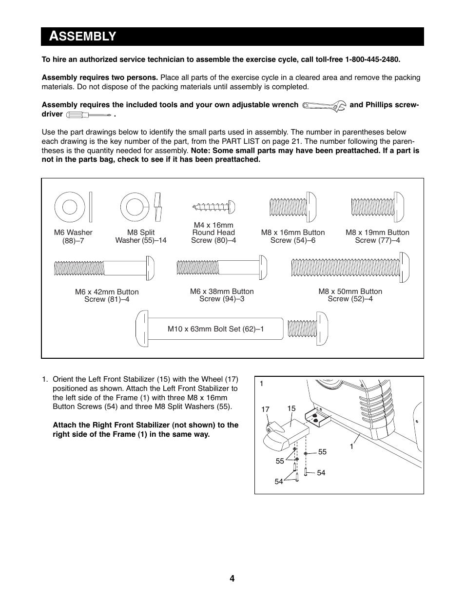 Ssembly | Reebok Fitness EXERCISE CYCLE RBEX3976.0 User Manual | Page 4 / 24