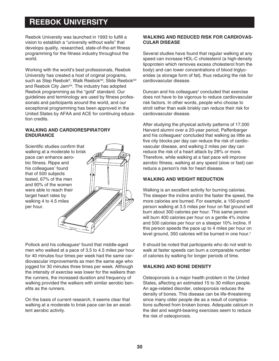 Eebok, Niversity | Reebok Fitness RBTL13830 User Manual | Page 30 / 38