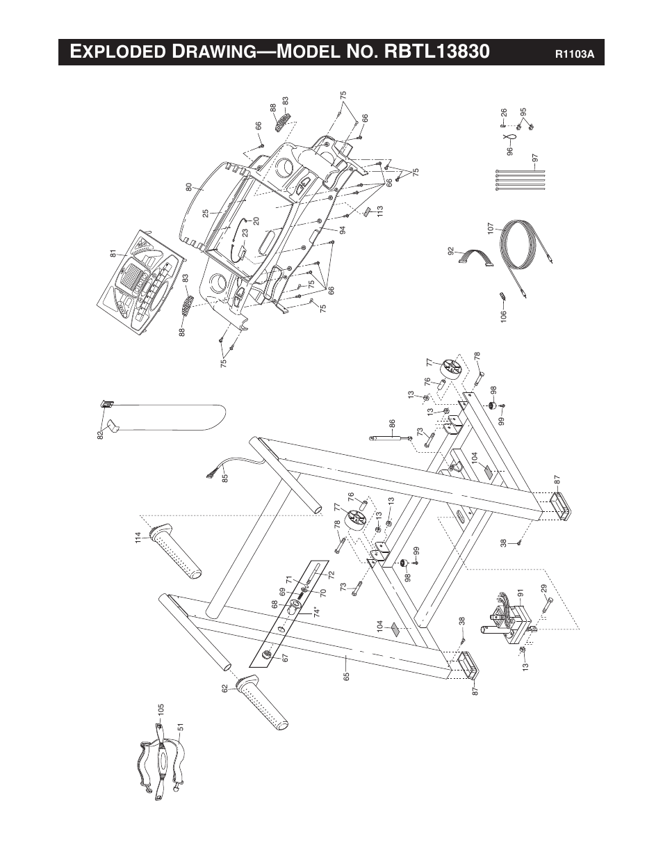 Xploded, Rawing, Odel | Reebok Fitness RBTL13830 User Manual | Page 37 / 38