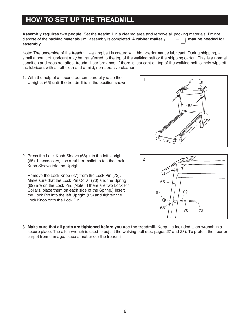 Ow to, P the, Readmill | Reebok Fitness RBTL13830 User Manual | Page 6 / 38