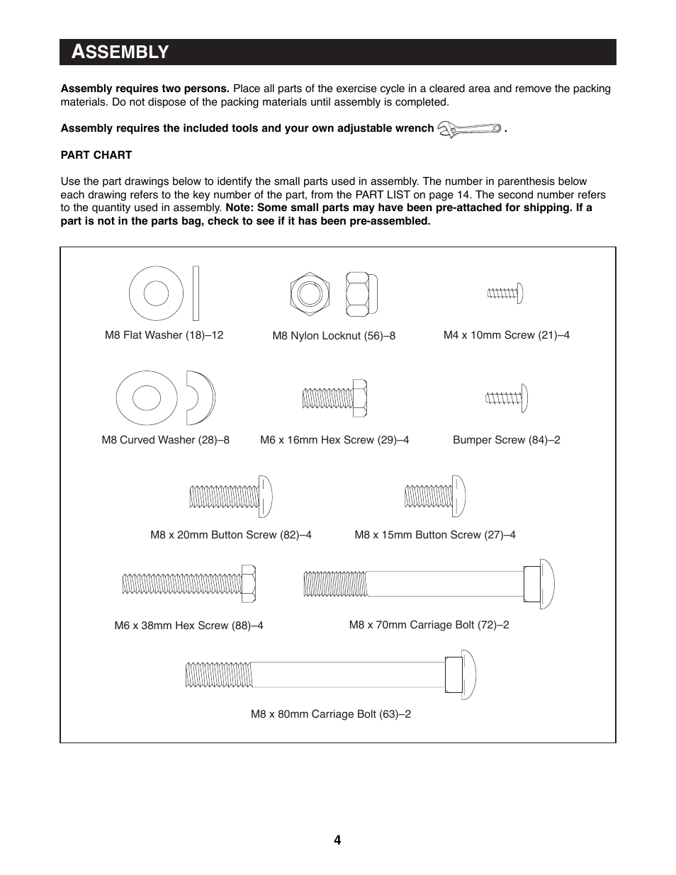 Ssembly | Reebok Fitness RBEX33180 User Manual | Page 4 / 16