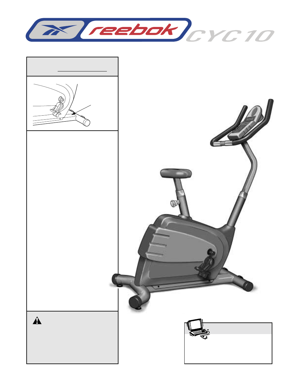 Reebok Fitness CYC 10 RBEX29010 User Manual | 16 pages