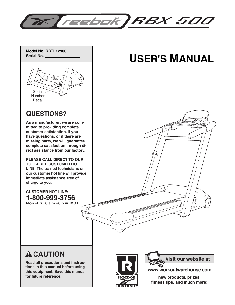 Reebok Fitness RBTL12900 User Manual | 34 pages