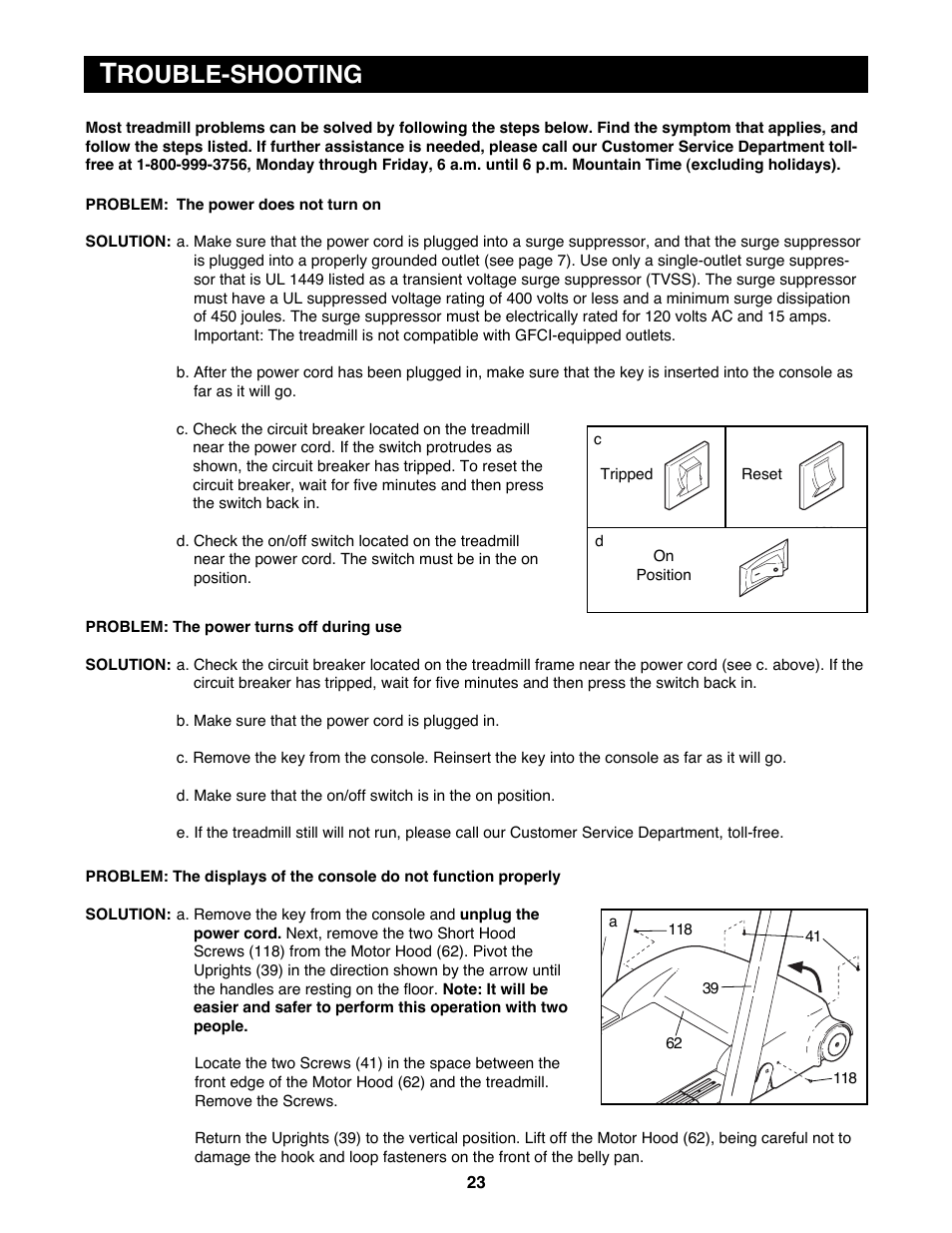 Rouble-shooting | Reebok Fitness RBTL12900 User Manual | Page 23 / 34