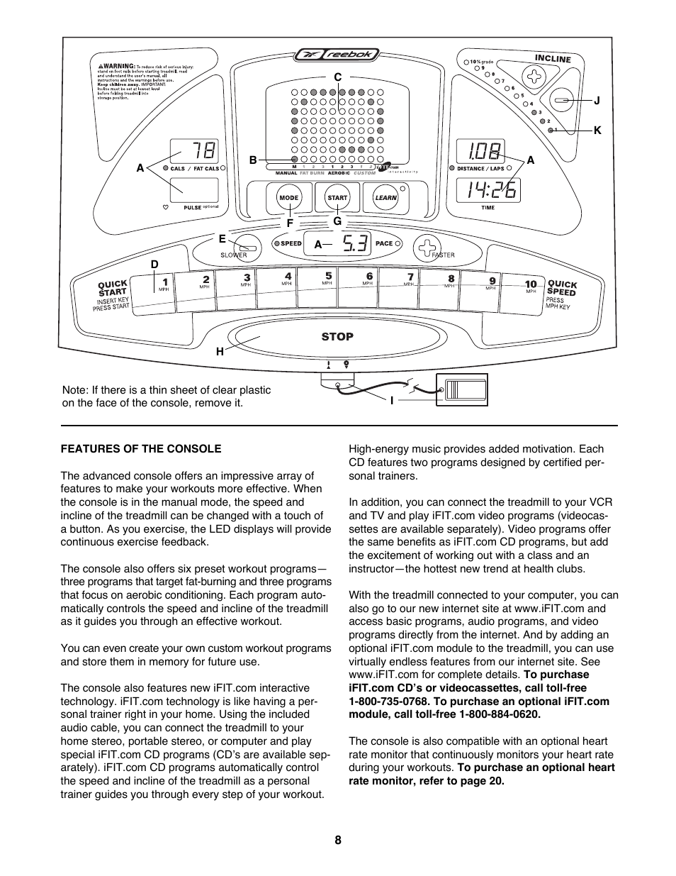 Reebok Fitness RBTL12900 User Manual | Page 8 / 34