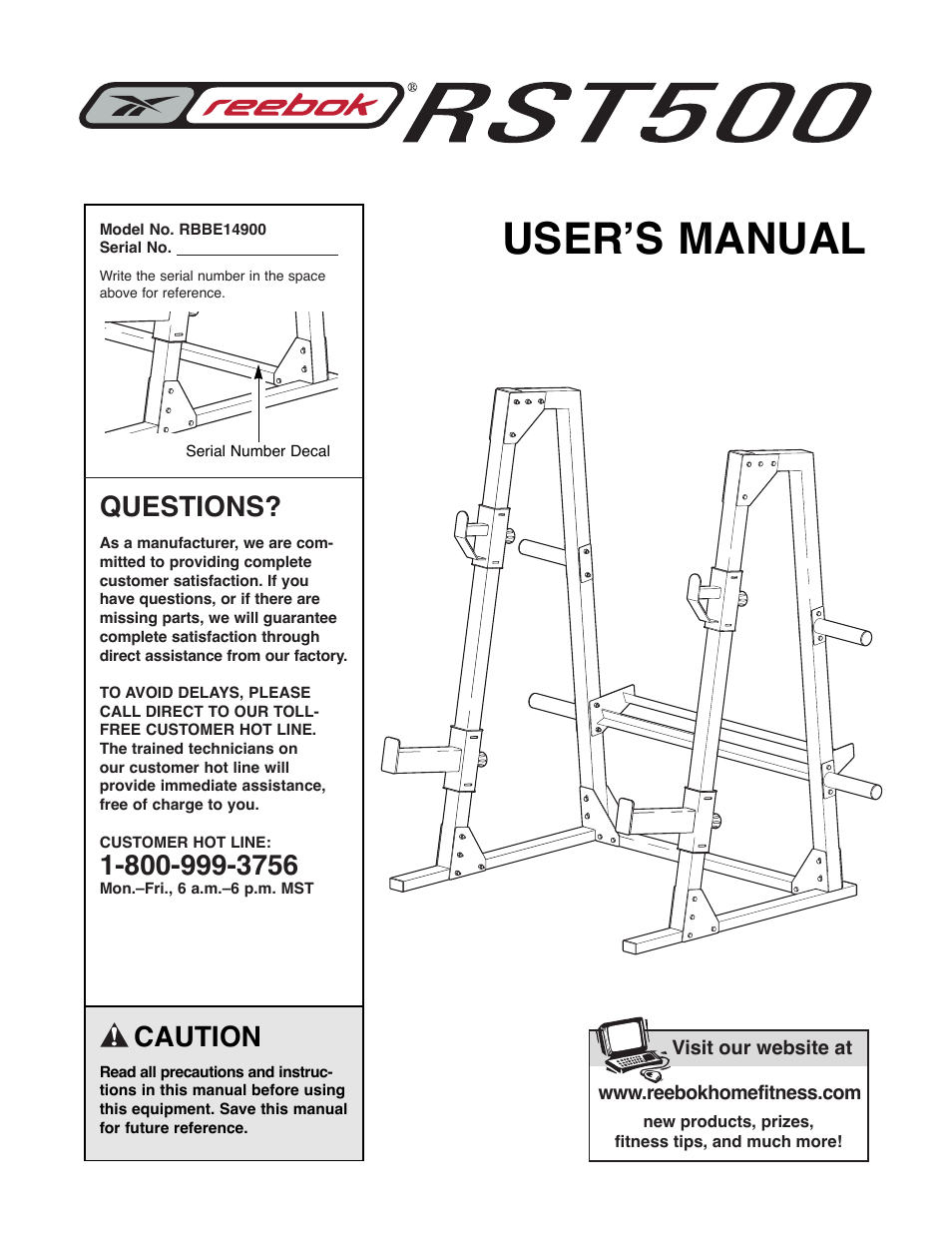 Reebok Fitness RST500 RBBE14900 User Manual | 12 pages