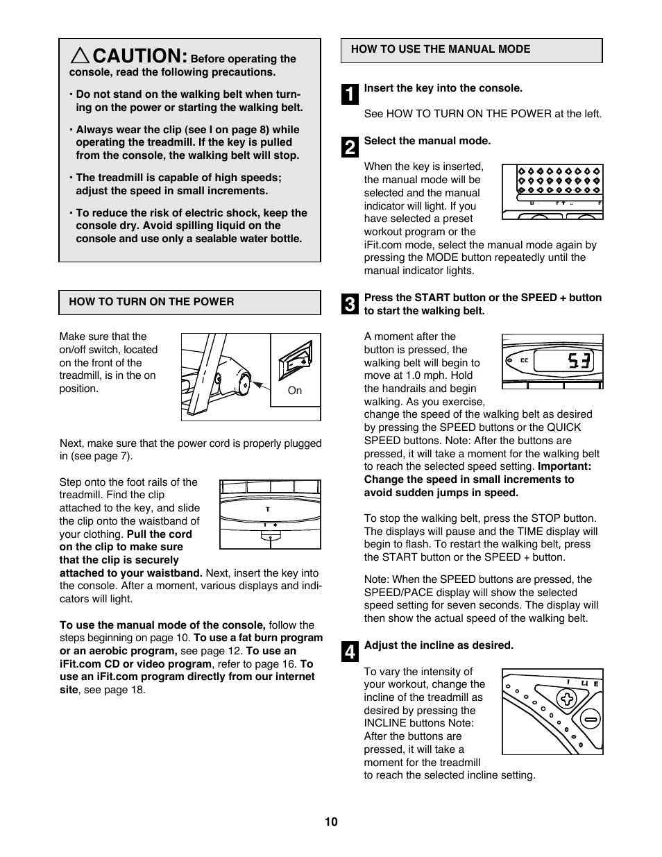 Caution | Reebok Fitness RBTL11990 User Manual | Page 10 / 30