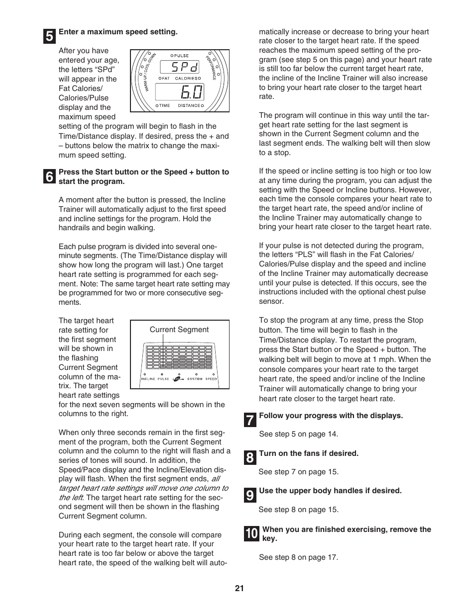 Reebok Fitness INCLINE TRAINER RBHK15305.0 User Manual | Page 21 / 38