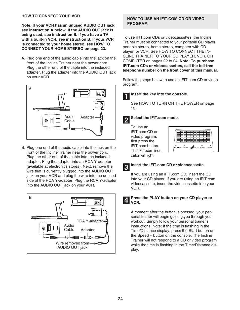 Reebok Fitness INCLINE TRAINER RBHK15305.0 User Manual | Page 24 / 38