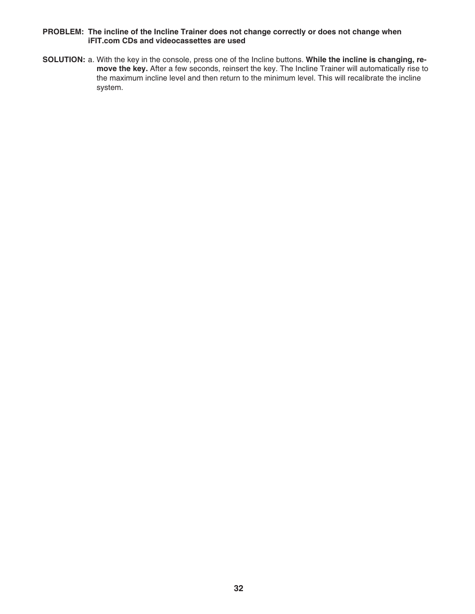 Reebok Fitness INCLINE TRAINER RBHK15305.0 User Manual | Page 32 / 38