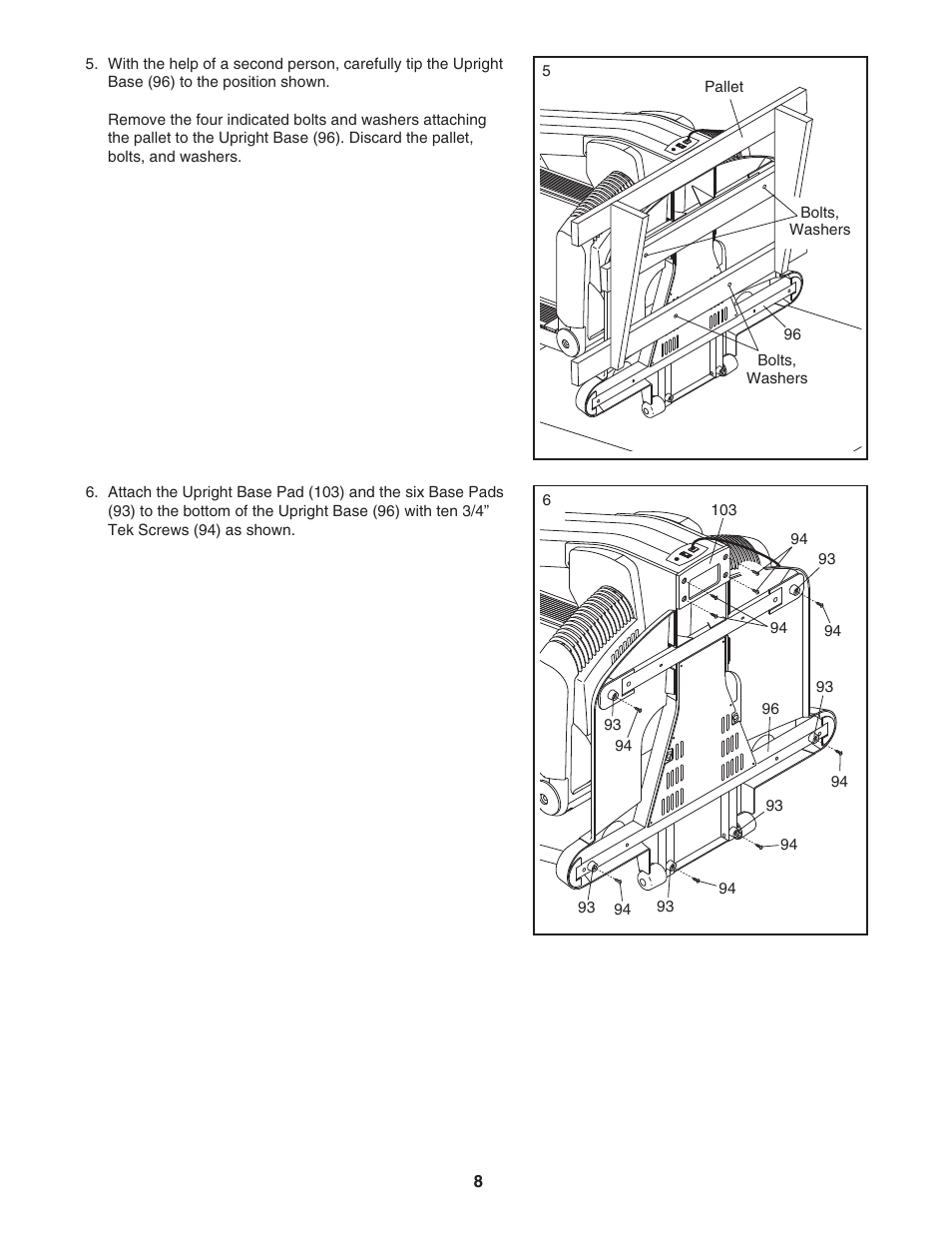 Reebok Fitness INCLINE TRAINER RBHK15305.0 User Manual | Page 8 / 38